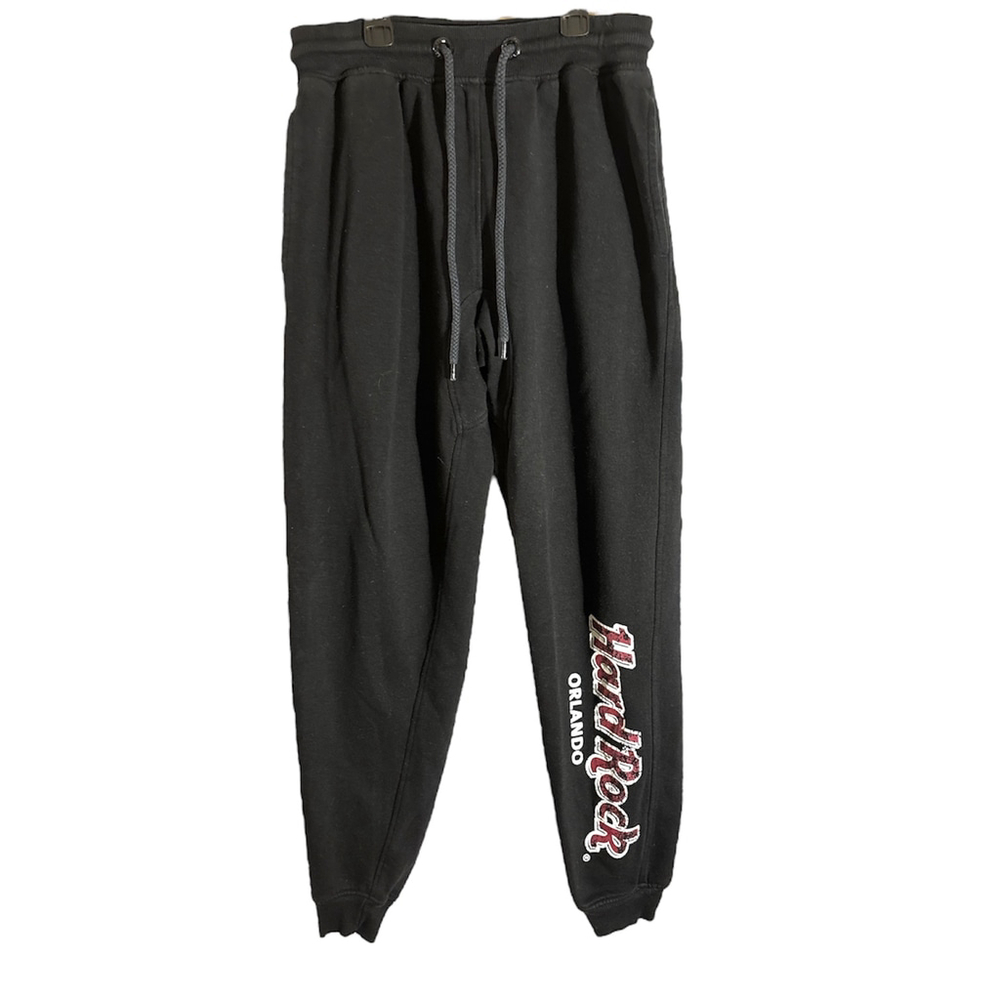 Hard Rock Cafe Orlando Black Sweatpants Joggers Size Small